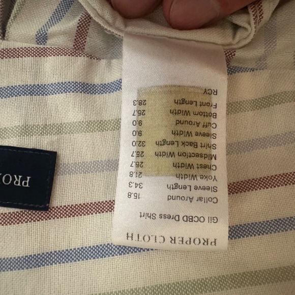 Proper Cloth Button Down 15.5 / 34 Gently worn 100% cotton - Picture 5 of 5